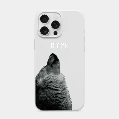 Uluyan Kurt Beyaz telefon kılıfı
