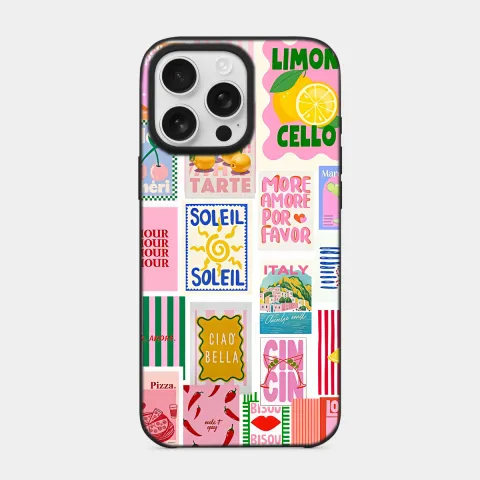Pembe ve Limon Siyah telefon kılıfı