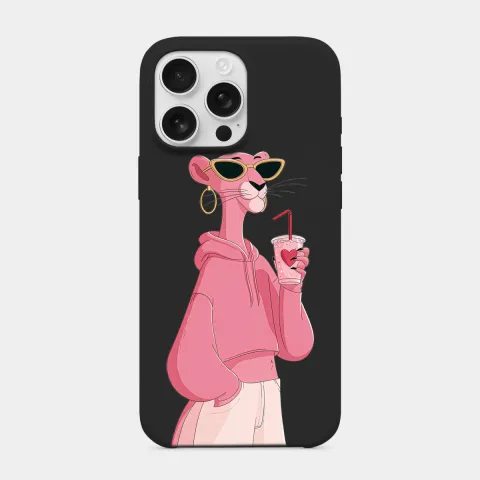 Pembe Panter Siyah telefon kılıfı