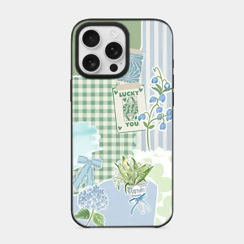 Kelebek & Yeşil Siyah telefon kılıfı