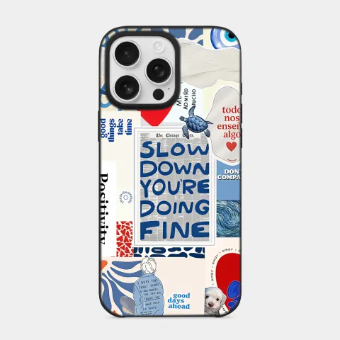 Sticker & Mavi Siyah telefon kılıfı